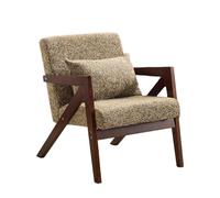 KIBONCY Mid-Century Accent Chair Set with Side Table, Linen Upholstered Armchair & Round Coffee Modern Fabric for Living Room(A)