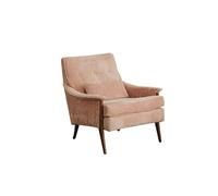 KIBONCY Mid Century Modern Accent Chair Velvet Upholstered Armchair for Living Room Single Sofa Side for Office Apartment(B,1)