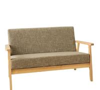 KIBONCY Mid Century Modern Accent Chair with Linen Fabric Loveseat Sofa, Couch pholstered Small for Living Room, Bedroom-158x61x70cm(6)