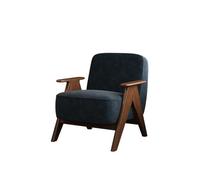 KIBONCY Mid-Century Modern Accent Chair Wood with Plush Cushion for Bedroom Upholstered Armchair for Living Room(G)