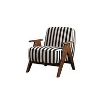 KIBONCY Mid-Century Modern Accent Chair Wood with Plush Cushion for Bedroom Upholstered Armchair for Living Room(D)