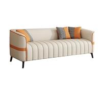KIBONCY Mid Century Modern Tufted Sofa Couch, Anti-Scratch Faux Leather Accent Loveseat, Heavy Duty Metal Leg Living Room Furniture for Home Area(C,65cm)