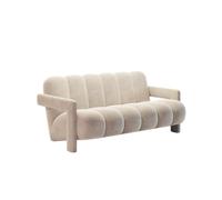 KIBONCY Mid-Century Padded Armrest Upholstered Sofa, Channel Tufted Bubble Shaped Velvet Accent Couch, Multi-Size Indoor Leisure for Home(G)
