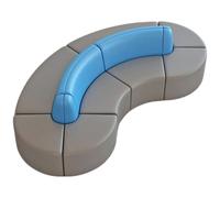 KIBONCY Minimalist Curved Sofa and Table Set,Space Saving Curved Sofa Modular Play, for Hotel Lobby, Office, Restaurant, Waiting Room(2)