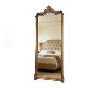 KIBONCY Miroir français rétro sculpté sur Toute la Longueur, Dressing Mural Classique européen for Chambre à Coucher, Placard d'entrée(80x180CM)