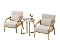 KIBONCY Modern Accent Chair with Solid Wood Frame, Upholstered Linen Fabric Armchair for Living Room Bedroom Reading Nook Home Office Furniture(A)