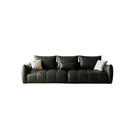 KIBONCY Modern Black Faux Leather Sofa Oversized Modular Set, 3 Seater Couch and Accent Chair, Luxury Armchair for Bedroom & Office(190cm)