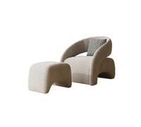 KIBONCY Modern Curved Accent Chair, Lounge with Pillow Velvet Upholstered Armchair Design,for Living Room(I)