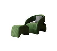 KIBONCY Modern Curved Accent Chair, Lounge with Pillow Velvet Upholstered Armchair Design,for Living Room(G)