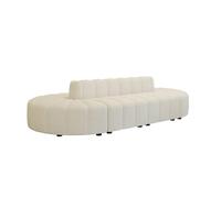 KIBONCY Modern Curved Pumpkin Channel Tufted Sofa, Multi-Size Velvet Upholstered Sectional with Solid Wood Frame, Accent Furniture for Living Room(G)