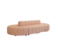 KIBONCY Modern Curved Pumpkin Channel Tufted Sofa, Multi-Size Velvet Upholstered Sectional with Solid Wood Frame, Accent Furniture for Living Room(P)