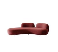 KIBONCY Modern Curved Velvet Sofa, 2-Seater Asymmetrical Couch with Frosted Upholstery Minimalist Loveseat, for Living Room(B,210cm)