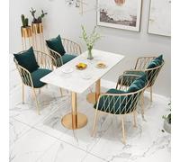 KIBONCY Modern Dining Table Set Office Business Hotel Lobby Reception Dining Table Tea Shop Table and Chair Set Simple(E)