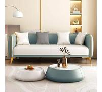 KIBONCY Modern Faux Leather Sofa,Luxury Couch with Golden Metal Legs, Upholstered Mid Century, Sturdy Solid Wood Frame for Living Room(C,174cm)