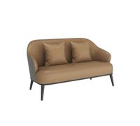 KIBONCY Modern Faux Leather Sofa Set with Metal Legs, Loveseat Upholstered for Office Lounge 3-Seater Couch and Accent Chair for Living Room(F)