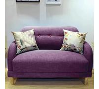 KIBONCY Modern Linen Fabric Mini Sofa Couch 2-Seater Love Seat with Backs and Natural Wood Legs Loveseat, Style for Living Room, Bedroom(4,1.28m)