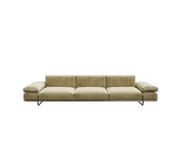 KIBONCY Modern Minimalist Chenille Sofa, 2-Seater Loveseat, Luxury Living Room, Camel Brown 3-Seater with Slim Metal Base(F)