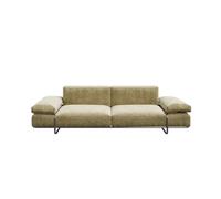 KIBONCY Modern Minimalist Chenille Sofa, 2-Seater Loveseat, Luxury Living Room, Camel Brown 3-Seater with Slim Metal Base(D)