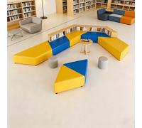 KIBONCY Modern Modular Sofa Set, Modular Curved Library Sofa for Study Hall, Modern Fabric Lounge Seating Hub for Bookstore and Lobby(D)