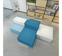 KIBONCY Modern Office Sofa Set for Reception Lobby Comfortable Upholstered Lounge Couch Combination for Business Hall Conference Area Public Space Commercial Furniture(C)