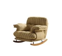 KIBONCY Modern Upholstered Rocking Chair with Ottoman, Comfy Chenille Fabric Glider Rocker Oversized with for Nursery & Living Room(A)