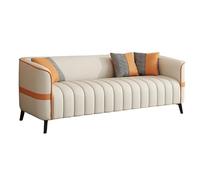 KIBONCY Modern Vertical Channel Tufted Faux Leather Loveseat Sofa,Upholstered Accent Couch, Small Space Living Room Furniture for Apartment(C,205cm)