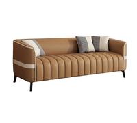 KIBONCY Modern Vertical Channel Tufted Faux Leather Loveseat Sofa,Upholstered Accent Couch, Small Space Living Room Furniture for Apartment(A,148cm)