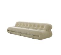 KIBONCY Modular Cloud Sofa, Faux Leather 3-Seater with High-Density Foam 2 Seater Loveseat and Accent Chair, for Living Room(F)