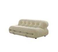 KIBONCY Modular Cloud Sofa, Faux Leather 3-Seater with High-Density Foam 2 Seater Loveseat and Accent Chair, for Living Room(E)