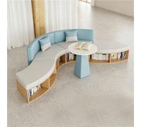 KIBONCY Modular Curved Library Sofa, Creative Curved Sofa Set for Office for Bookstore and Lobby(A)