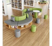 KIBONCY Modular Curved Library Sofa, Creative Curved Sofa Set for Office for Bookstore and Lobby(C)