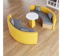 KIBONCY Modular Curved Library Sofa, Creative Curved Sofa Set for Office for Bookstore and Lobby(D)