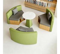 KIBONCY Modular Curved Library Sofa, Creative Curved Sofa Set for Office for Bookstore and Lobby(E)