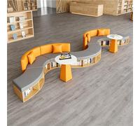 KIBONCY Modular Curved Library Sofa, Creative Curved Sofa Set for Office for Bookstore and Lobby(G)