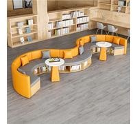 KIBONCY Modular Curved Library Sofa, Creative Curved Sofa Set for Office for Bookstore and Lobby(I)