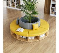 KIBONCY Modular Curved Library Sofa, Creative Curved Sofa Set for Office for Bookstore and Lobby(J)