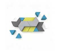 KIBONCY Modular Geometric Foam Sofa Blocks, Multi-Shape Splicing Fabric Stool, Interlocking Combination Ottoman Seat for Office Lobby Reception Area(C)