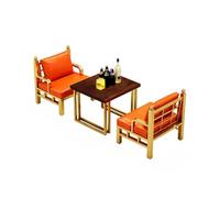 KIBONCY Modular Gold Sofa Set, Orange Upholstery, Frame Lounge, High-Density Foam Cushions, L-Shaped,for Bars, KTVs, and Lounges(A)