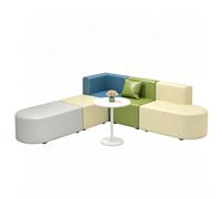 KIBONCY Modular Office Reception Sofa, Flexible Spliced Waiting Lounge Sectional Couch with Side Table & Pillows, Durable Commercial Furniture for Salon