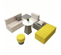 KIBONCY Modular Office Reception Sofa, Flexible Spliced Waiting Lounge Sectional Couch with Side Table & Pillows, Durable Commercial Furniture for Salon