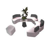 KIBONCY Modular Office Sofa Set Modern Curved, Sectional Couch with High-Density Foam Or Collaborative Workspaces and Lounges(D)