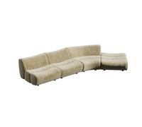 KIBONCY Modular Sectional Sofa, Customizable Teddy Fleece Couch Curved, Space-Saving for Apartment Living(P)