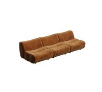 KIBONCY Modular Sectional Sofa, Customizable Teddy Fleece Couch Curved, Space-Saving for Apartment Living(L)