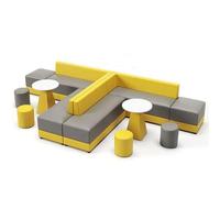KIBONCY Modular Sectional Sofa, L-Shaped Modular Reception Sofa Set, for Office Lobby, Waiting Area, Meeting Room(4)