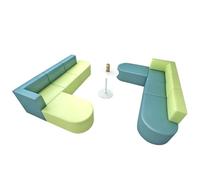 KIBONCY Modular Sectional Sofa Set, Colorful Waiting Room, L-Shaped Soft Seating Modern Lounge Couch for Office Reception(3.2x3.2m)
