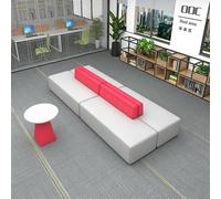 KIBONCY Modular Sectional Waiting Room Sofa, PU Leather Bench with Side Tables Multi-Purpose, for Office Lobby & Public Spaces(I)