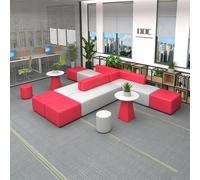KIBONCY Modular Sectional Waiting Room Sofa, PU Leather Bench with Side Tables Multi-Purpose, for Office Lobby & Public Spaces(G)
