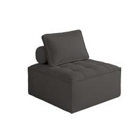 KIBONCY Modular Single Sofa Chair, Corduroy/Tech Cloth Upholstered Cube Seat with Adjustable Back Pillow, Accent for Living Room Bedroom(C,90x90x40cm)