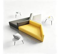 KIBONCY Multi-Angle Triangular Lobby Sofa, Freely Combined Geometric Office Waiting Sectional Couch, Waterproof Scratch Proof PU Leather Seat for Kids Room