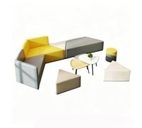 KIBONCY Multi-Angle Triangular Lobby Sofa, Freely Combined Geometric Office Waiting Sectional Couch, Waterproof Scratch Proof PU Leather Seat for Kids Room